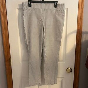 Anne Klein Striped Black and White Pants